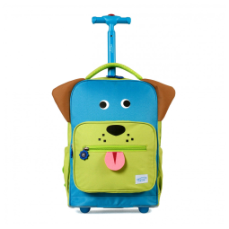 Mochila Escolar Infantil com Rodinhas 40cm TWISE Cachorro para Crianças, Azul
