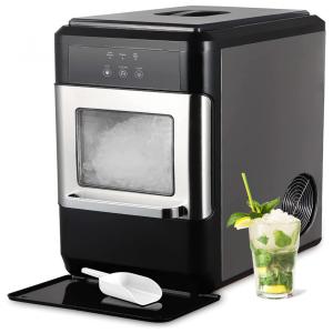 ADT Máquina de Gelo Automática Portátil até 19 kg de Gelo em 24h, c, Visor LCD Digital, 110V, Preta