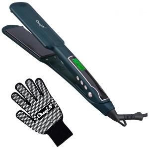 Chapinha Prancha de Cabelo Profissional MOUNSCHY com 5 Níveis de Temperatura e Aquece em 30s, Bivolt, CKEYIN, Verde