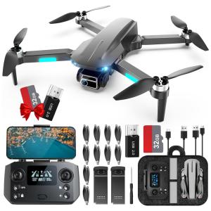 Drone HHD com Câmera 4K para Adultos Iniciantes, Voo de 52 Minutos, Quadricóptero RC FPV 249g e Retorno Inteligente, HHD, Cinza