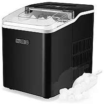 Máquina de Gelo até 12 kg em 24H Portátil com Colher e Cesta de Gelo, 110V, KUMIO ICM1234, Preta