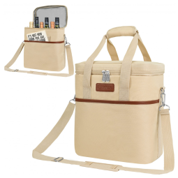 Bolsa Térmica Para Transporte de Vinhos OPUX até 6 Garrafas, Bege