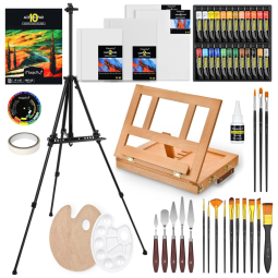 Magicfly MF8613 Kit de Pintura Conjunto Artístico com 56 Peças, Inclui 24 Tintas