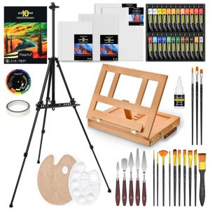 Magicfly MF8613 Kit de Pintura Conjunto Artístico com 56 Peças, Inclui 24 Tintas