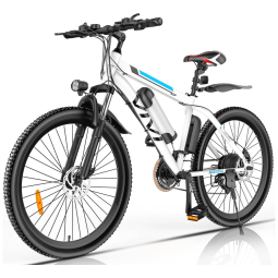 VIVI Bicicleta Elétrica Motorizada 21 Velocidades e 4 Modos, 350W, Branco