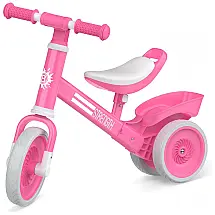 Bicicleta sem Pedal Resistente e Estável para Crianças de 2 a 4 Anos, Bakeling, Rosa