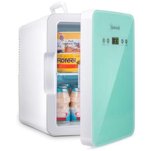 Mini Geladeira e Frigobar para carro, Portátil AC, DC 12V, 6L, ASTROAI M060G, Verde claro