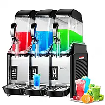 Máquina de Slush Raspadinha EKway Comercial 38L 3 Tanques 174 Copos 1100W 110V