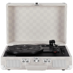 Vitrola Toca-Discos Cruiser Plus, Vintage, 3 Velocidades, Bluetooth, Maleta, CR8005F-AC Crosley ,Xadrez Amêndoa