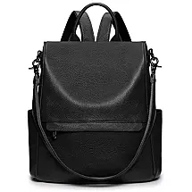 Mochila Feminina de Couro, S ZONE D10V135A, Preto