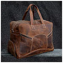 ALDESAKA Bolsa de Viagem Masculina Clássica de Couro , Marrom