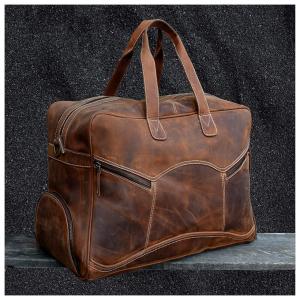 ALDESAKA Bolsa de Viagem Masculina Clássica de Couro , Marrom
