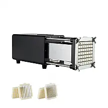 Cortador Elétrico de Batata Frita VEVOR F300 Preto 2 Lâminas Inox Removíveis 110V