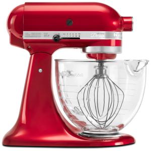 KitchenAid Batedeira Artisan Design TigelaVidro 4,5L 325W Vermelho 110V
