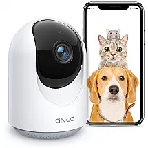 Câmera de Segurança Interna com Visão Noturna WiFi 2.4G, Áudio de 2 Vias, GNCC, Branca