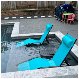 Espreguiçadeiras para Jardim, Praia e Piscina com Mesa Lateral, Cadeiras Reclináveis para Todas as Condições Climáticas, PURPLE LEAF