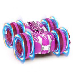 Carro de Controle Remoto Anfíbio 4x4 2.4 GHz - Carrinho 360º Acrobático à Prova d'Água com Luzes LED,Fygurso