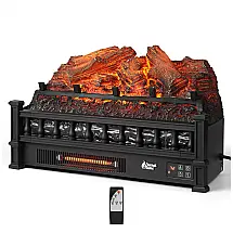 Lareira Elétrica Ecológica 23" 58 cm com Controle Remoto, Cama de Brasa de Limão Realista, Termostato e Temporizador, 110V 1500W