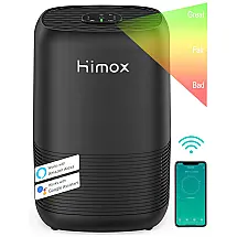 Purificador de Ar com Filtro HEPA com Carbono Ativado para Limpeza do Ar, 110V, HIMOX, Preto