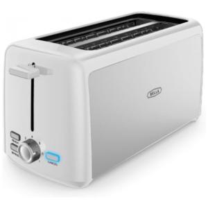 Torradeira Elétrica 4 Fatias com 7 Níveis de Tostagem, 110V 1400W, BELLA, Branca e Prata