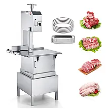 Serra de Fita Elétrica para Carne VEVOR YF-400A 2200W Aço Inoxidável 6 Lâminas 240V