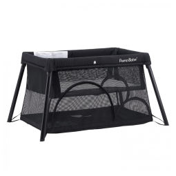 Berço Cercado Portátil Dobrável com Colchão Confortável para Bebês e Crianças, Pamo Babe, Preto