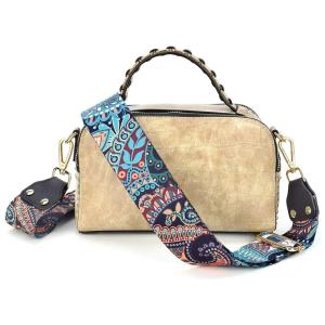 LIFEMATE Bolsa Feminina Transversal de Couro Sintético, Creme