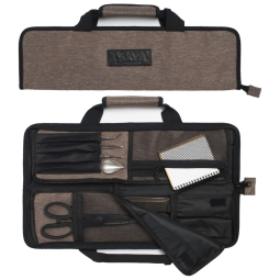 Estojo, Bolsa Portátil para Facas com 20 Slots, Facas não Incluídas, ASAYA, Marrom