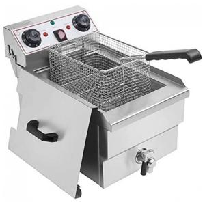 Fritadeira Elétrica Profissional 8 Litros de Capacidade, Aço Inoxidável, 220V 3000W, LKZAIY