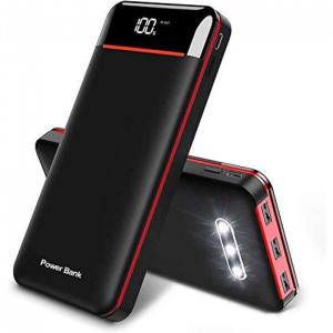 Powerbank 25000mAh Carregador Portátil Lanterna LED Display LCD