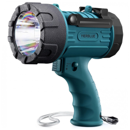 Refletor YIERBLUE Recarregável à Prova d'Água com Lanterna LED de 800 Lumens, 12 Horas de Uso Contínuo, Resistente a Impactos