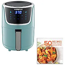 Mini Fritadeira Elétrica AirFryer 2L com Painel Digital e Livro de Receitas, 1000W, 110v, GOWISE USA GW22974, Verde