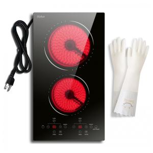 Cooktop Elétrico 2 Bocas 110V, Mesa Plug and Play, Cerâmica Radiante 12 Pol com Trava de Segurança