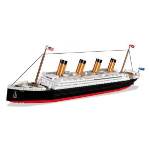 Kit de Construção RMS Titanic com 722 Peças, COBI, Branco, Vermelho e Preto