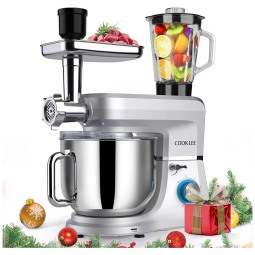 COOKLEE SM 1507BM Batedeira de Bancada 8.5L com 10 Velocidades, Aço Inoxidável, 800W, 110V, Prata