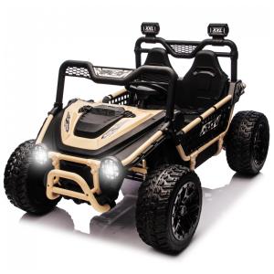 UTV Infantil Elétrico Sopbost Bege 24V 2 Lugares XXL 4 Motores 75W 4WD Pneus EVA Controle Remoto Bluetooth Estrutura Metálica