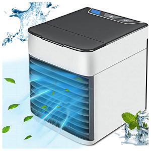 Mekomy Climatizador Portátil com 3 Velocidades e Luzes LED, ATÉ 24h, 110V, Branca