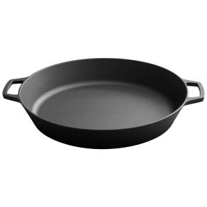 Plus externo Forma de Ferro Fundido Pré Temperada, Preta