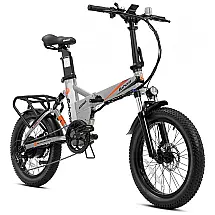 EAhora Bicicleta Elétrica Motorizada 7 Velocidades e 5 Modos, 750W, Cinza
