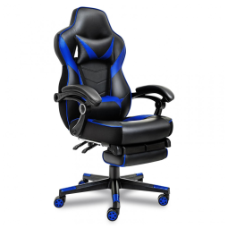 Cadeira Gamer Ergonômica Giratória com Suporte Lombar e Apoio de Cabeça, ELECWISH, Azul