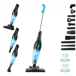 Aspirador de Pó com Fio Intercleaner 400W: Sucção 15KPa, 12 em 1, Leve, Sem Saco, Modo Portátil, Ultrassilencioso, para Pisos até 120m².