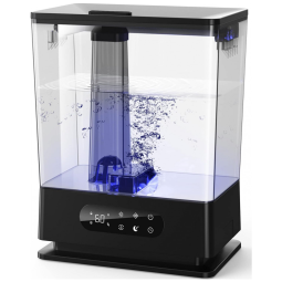 Umidificador Ultrassônico Portátil TABYIK 6,5L com Temporizador e Visor Digital, Preto