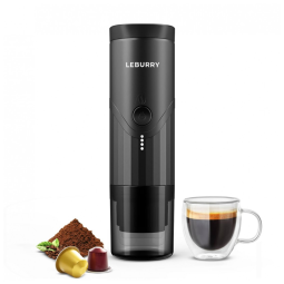 Cafeteira Portátil Recarregável USB para Viagens, Acampamentos e Caminhadas, 5V 90W, LEBURRY LB-T05, Preta