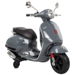 Vespa Moto Elétrica Infantil 6V Recarregável, até 3 km por hora, com Luzes LED, HUFFY 17339P, Cinza