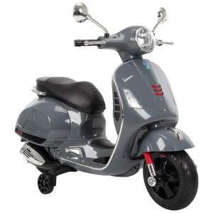Vespa Moto Elétrica Infantil 6V Recarregável, até 3 km por hora, com Luzes LED, HUFFY 17339P, Cinza