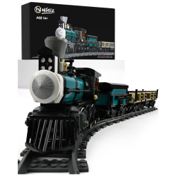 Kit de Construção Trem a Vapor TH10 com 560 Peças, Nifeliz, Preto e Azul
