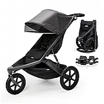Carrinho de Corrida Guava Roam Cinza Carvão Compacto com Dobra 3D até 27,2 kg
