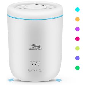 Umidificador Ultrassônico Portátil 2.2L até 11H, Área até 65 m2, 110v, GOLDFOX, Branco