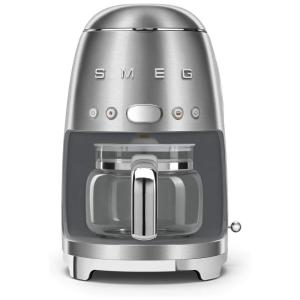 Cafeteira Programável 1950 estilo retrô, até 10 xícaras em aço inoxidável, SMEG DCF02SSUS, Cinza