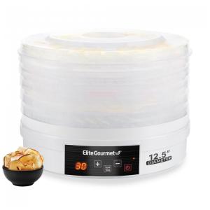 Desidratador de Alimentos Digital Elite Gourmet EFD770WD com 5 Bandejas Livres de BPA de 32x64 cm, Temporizador Ajustável de 48 horas